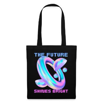 Zukunfts-Design mit futuristischer Form, Spruch - Stoffbeutel - Schwarz - Vorne