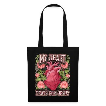 Anatomical heart, Jesus Christ saying, vintage - Tote Bag - black - Front