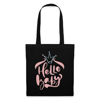 Hello-Baby, Baby-Party, Geburt, Typografie-Design - Stoffbeutel - Schwarz - Vorne