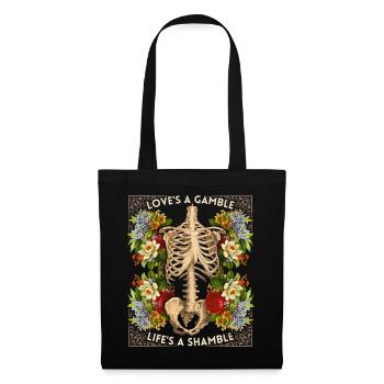 Biker design skeleton vintage roses funny saying - Tote Bag - black - Front