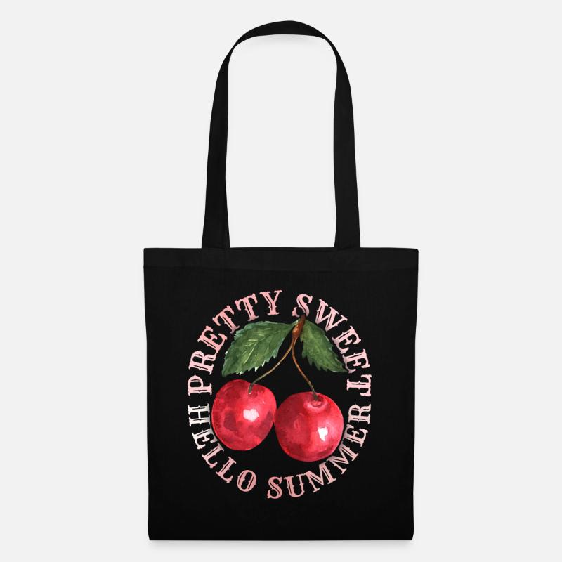 Kirsche, Cherry-Fruit Kirsche-Cherry Sommer-Spruch - Stoffbeutel - Schwarz