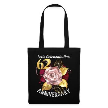 62nd anniversary, anniversary celebration, wedding anniversary - Tote Bag - black - Front