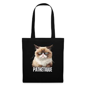 Humour chat en colère énervé pathétique sarcasme - Sac en tissu - noir - Devant