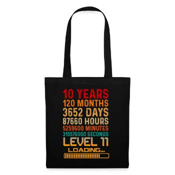 10 Years Birthday 120 Months Level 11 Loading - Tote Bag - black - Front