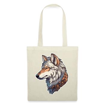 Wolf Kostüm blauer Wolfskopf Werwolf und - Stoffbeutel - Natur - Vorne