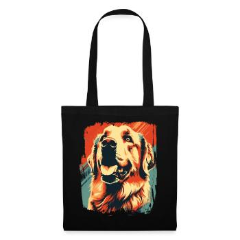 Labrador Dogs Maman et Labfather Papa Golden - Sac en tissu - noir - Devant