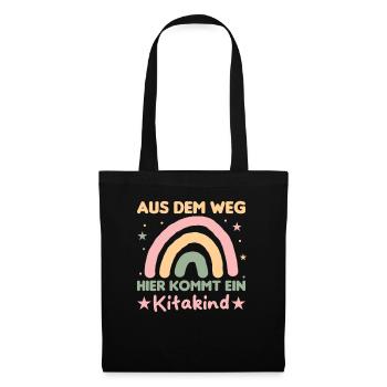 ich bin jetzt ein Kita Kind 2023 Kita Start - Stoffbeutel - Schwarz - Vorne