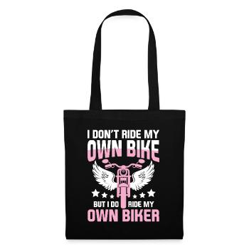 Biker Frau - Motorrad fahren Biker Girl - Stoffbeutel - Schwarz - Vorne