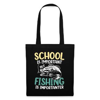 L’école est importante, mais la pêche est plus importante - Sac en tissu - noir - Devant