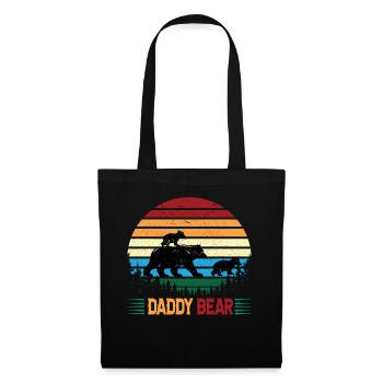 Le père ours avec des petits ours se promène dans la forêt - Sac en tissu - noir - Devant