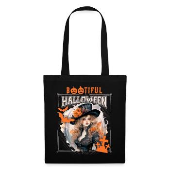 Gothic Halloween Hexe, Spruch Bootiful - Stoffbeutel - Schwarz - Vorne