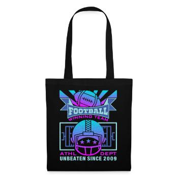 Football, American Football, mit Helm - Stoffbeutel - Schwarz - Vorne