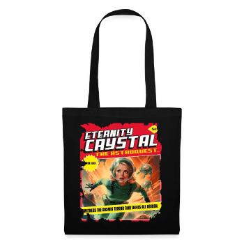 des années 50, bande dessinée des années 1950, vaisseau spatial cosmique - Sac en tissu - noir - Devant