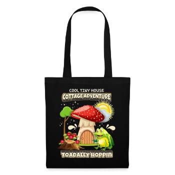 Lustiger Frosch, Cottagecore Spruch, Faecore - Stoffbeutel - Schwarz - Vorne