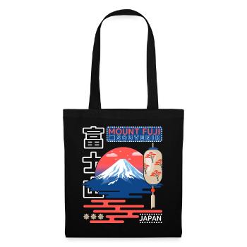 Japanese Mount Fujiyama, Mount Fuji, Retro Japan - Tote Bag - black - Front