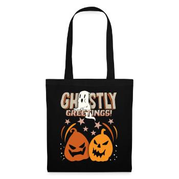 Lustiger Kürbis, Kürbisse, Spruch für Halloween - Stoffbeutel - Schwarz - Vorne