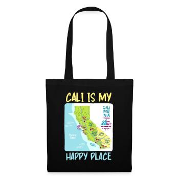Californie, Californie Amour, Carte, Dicton - Sac en tissu - noir - Devant