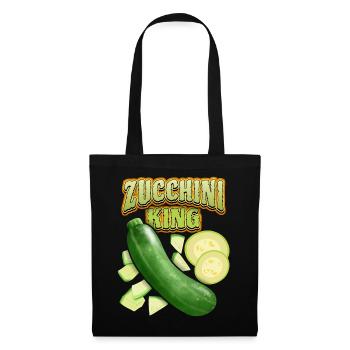Zucchini King, lustiger Gemüse Spruch - Stoffbeutel - Schwarz - Vorne