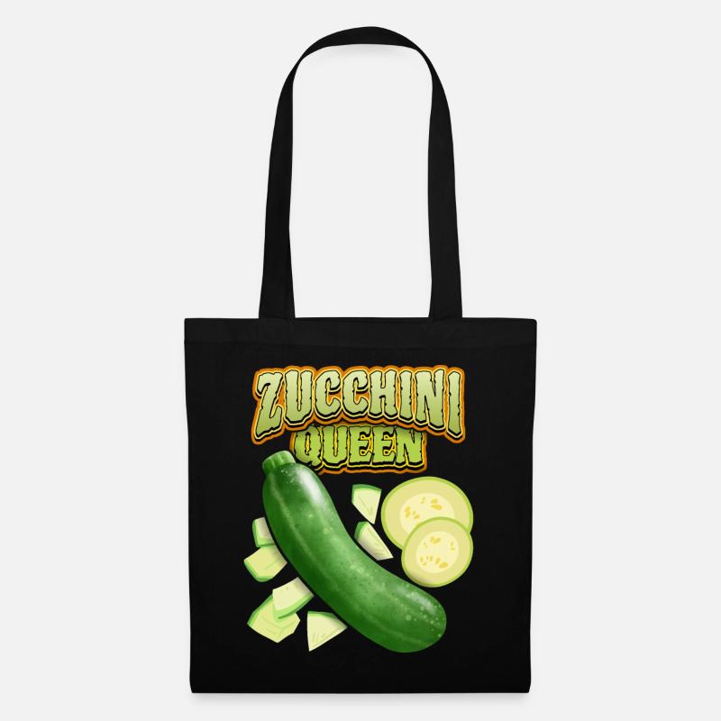 Zucchini Queen, Funny Vegetable Saying - Tote Bag - black