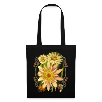 Nénuphar botanique Vintage, fleur de Lotus - Sac en tissu - noir - Devant