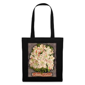 Azalée Indica, fleurs botaniques vintage, azalée - Sac en tissu - noir - Devant