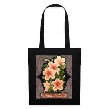 Azalée Vintage, Azalée Indica, fleurs botaniques - Sac en tissu - noir - Devant