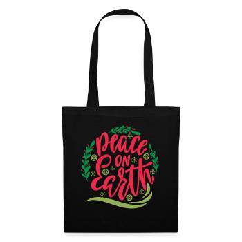 Paix sur la terre typographie, gui de Noël - Sac en tissu - noir - Devant