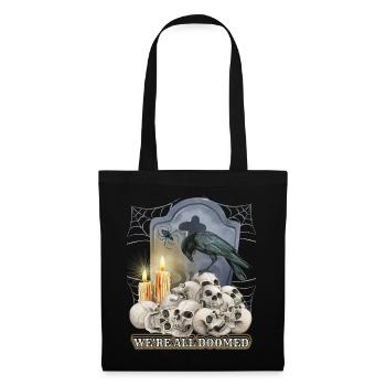 Scary Skull, Black Raven, Spider - Tote Bag - black - Front