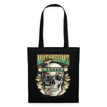 Funny Skull, Psychedelic Art, Mushrooms - Tote Bag - black - Front