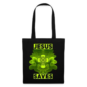 Jésus-Christ, Croix Chrétienne, Jésus Sauve - Sac en tissu - noir - Devant