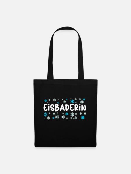 Eisbaderin will Eisbaden - Winterbaden Kältebad - Stoffbeutel - Schwarz
