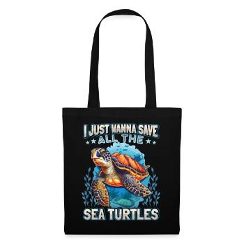 Sea Turtle, Sea Turtle Funny Saying - Tote Bag - black - Front