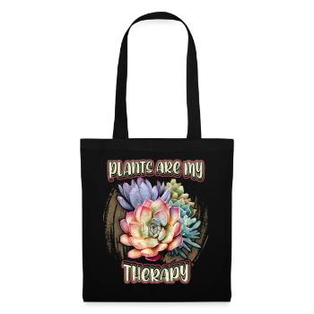 Plantes succulentes, illustration botanique, dicton - Sac en tissu - noir - Devant