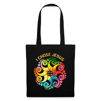 Jésus-Christ disant arc-en-ciel Mandala LGBTQ - Sac en tissu - noir - Devant