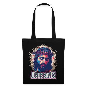 Jésus-Christ avec la couronne d’épines sur le chemin de la Passion - Sac en tissu - noir - Devant