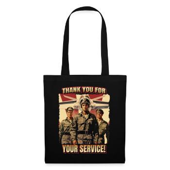 Vétéran des États-Unis, Combat militaire, drapeau d’avion disant - Sac en tissu - noir - Devant