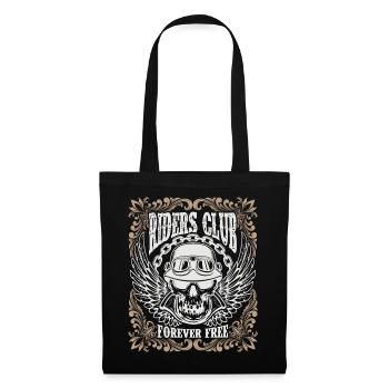Motorcyclist saying, vintage skull with helmet - Tote Bag - black - Front