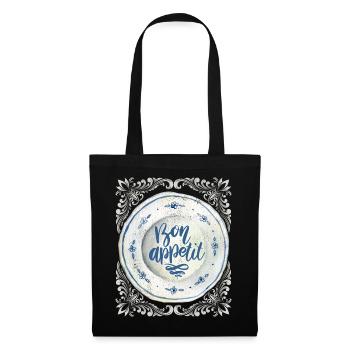 Cuisinier et cuisinier, en disant la typographie de plaque Antique - Sac en tissu - noir - Devant