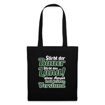Agrardiesel Subvention Bauern Demo Landwirtschaft - Stoffbeutel - Schwarz - Vorne