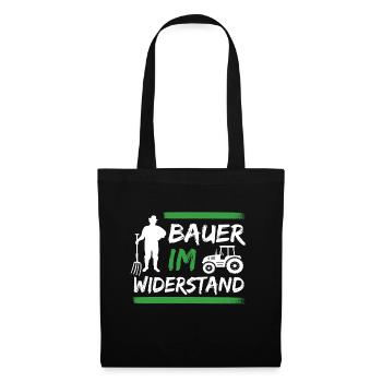Bauern und Landwirte Demo Protest - Stoffbeutel - Schwarz - Vorne
