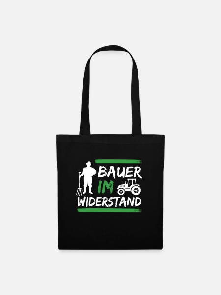 Bauern und Landwirte Demo Protest - Stoffbeutel - Schwarz