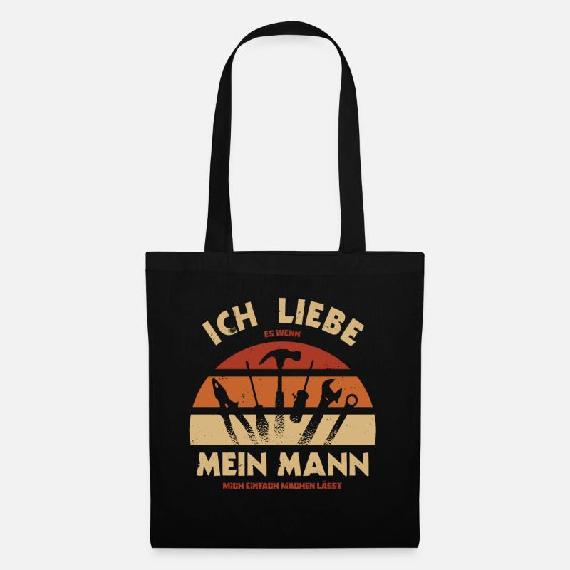Ich Liebe es wenn mein Mann mich machen lässt - Stoffbeutel - Schwarz