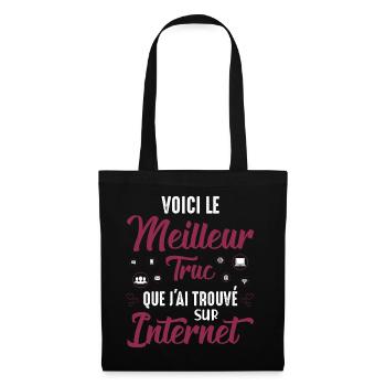 Cadeau Saint Valentin Homme Femme Humoristique - Sac en tissu - noir - Devant