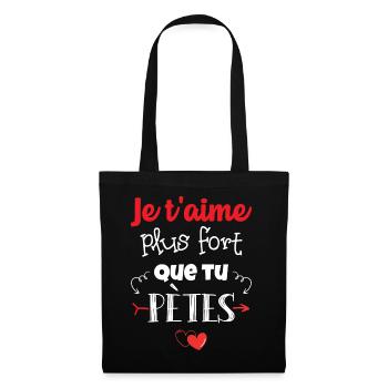 Cadeau Saint Valentin Homme Femme Humoristique - Sac en tissu - noir - Devant