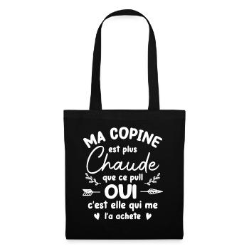 Cadeau Saint Valentin Homme Femme Humoristique - Sac en tissu - noir - Devant