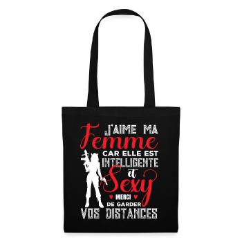 Cadeau Saint Valentin Homme Femme Humoristique - Sac en tissu - noir - Devant