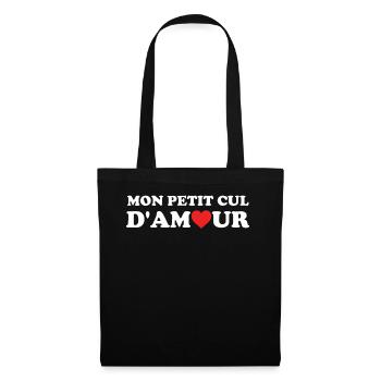 Cadeau Saint Valentin Homme Femme Humoristique - Sac en tissu - noir - Devant