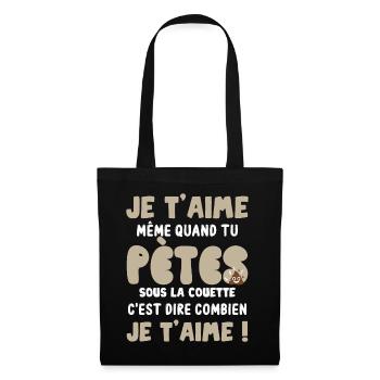 Cadeau Saint Valentin Homme Femme Humoristique - Sac en tissu - noir - Devant