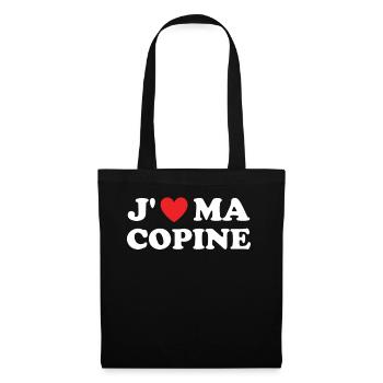 Cadeau Saint Valentin Homme Femme Humoristique - Sac en tissu - noir - Devant