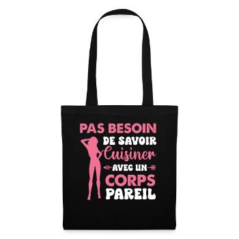 Cadeau St Valentin Femme Copine Sexy - Sac en tissu - noir - Devant